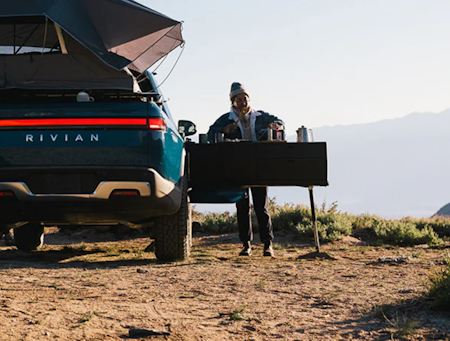 Rivian Snow Peak R1T travel kitchen