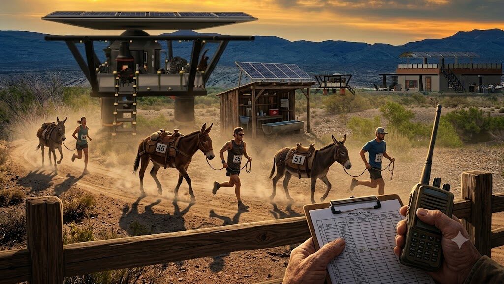 Pack Burro partner race vet check checkpoint POV